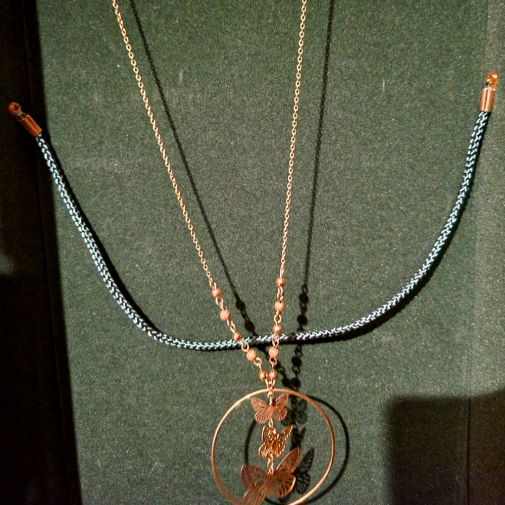 Butterfly necklace, gold color, Avon